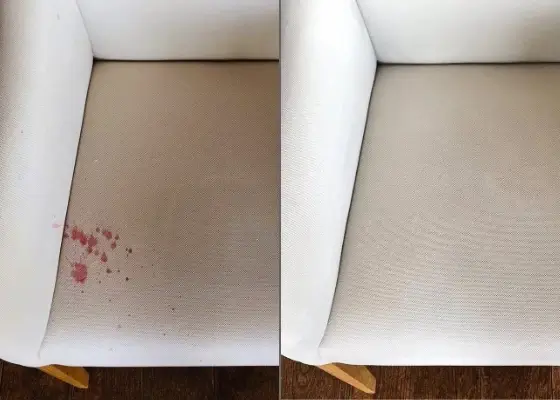 Couch cleaning service removing food and drink spills from upholstery