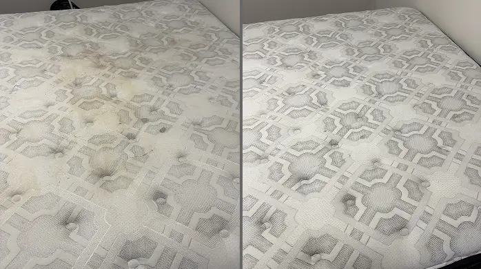 Before and after deep mattress cleaning restoring cleanliness and freshness