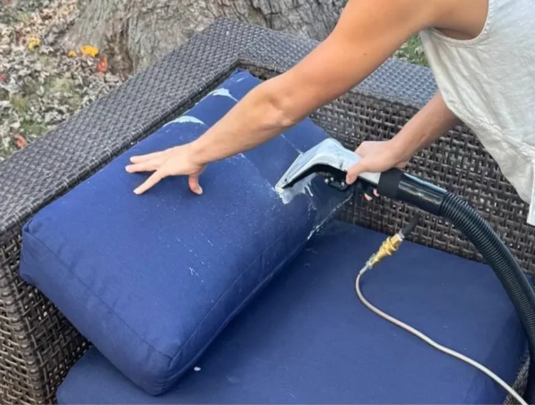 Professional patio furniture cleaning service in Charlotte NC removing dirt, pollen, and outdoor stains